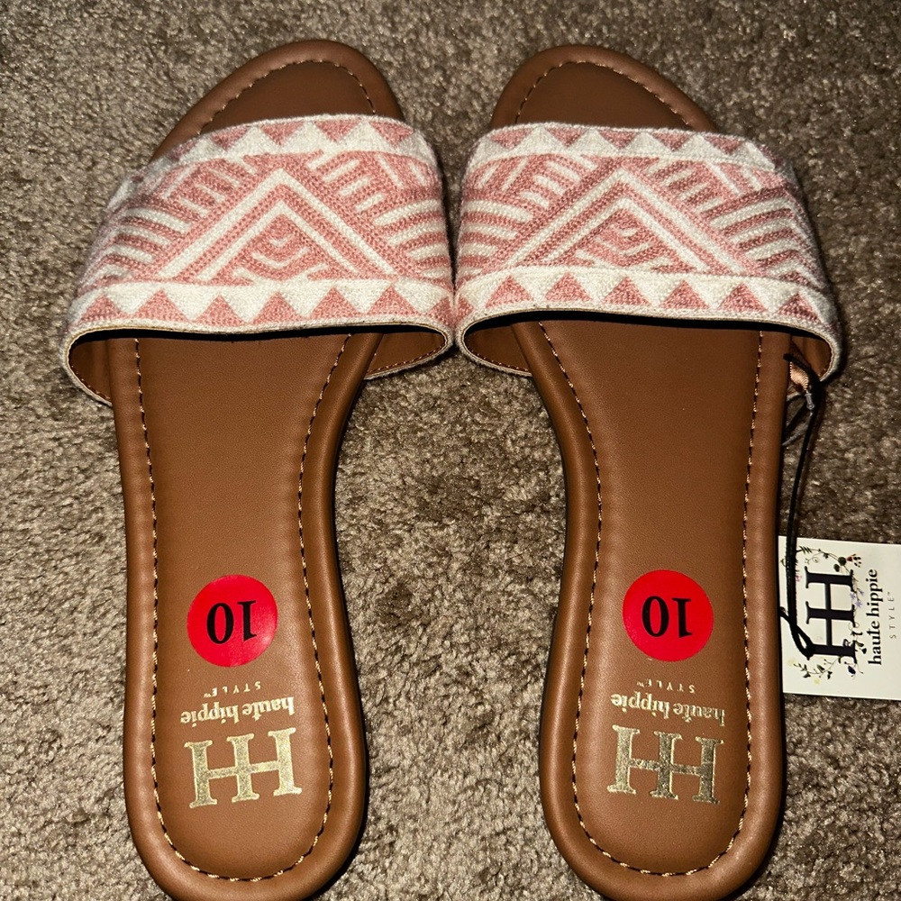 New Haute Hippie Pink Patterned Women's Sandals